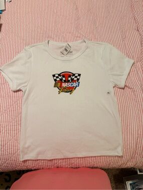 Tilly's White NASCAR Racing Graphic Tee